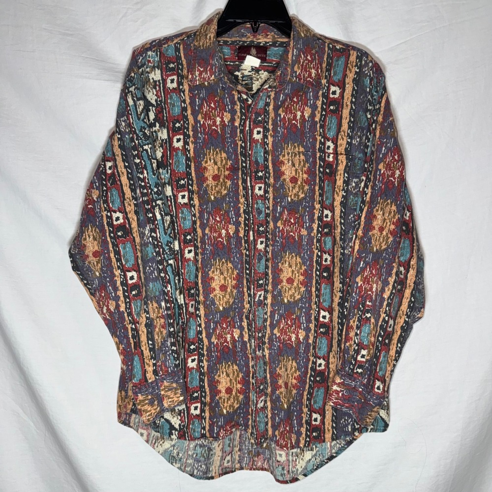 Vintage 90's Timber Creek by Wrangler Mens Southwestern Tribal Print Shirt XL